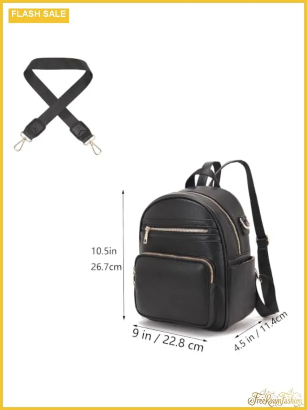 Faux Leather Small Backpack Purse with RFID Wallet Adjustable Strap